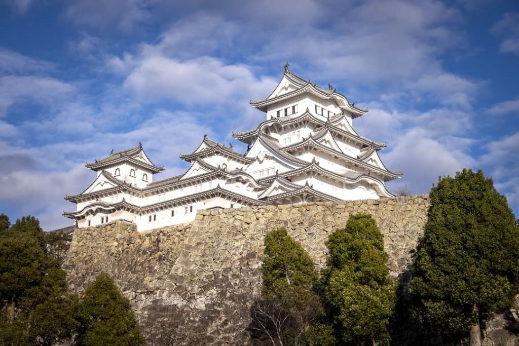 Himeji Castle with trees