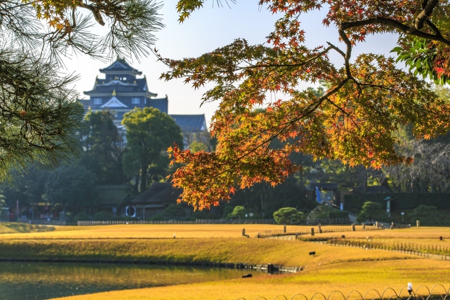 Korakuen Garden and Okayama Castle autumn colours