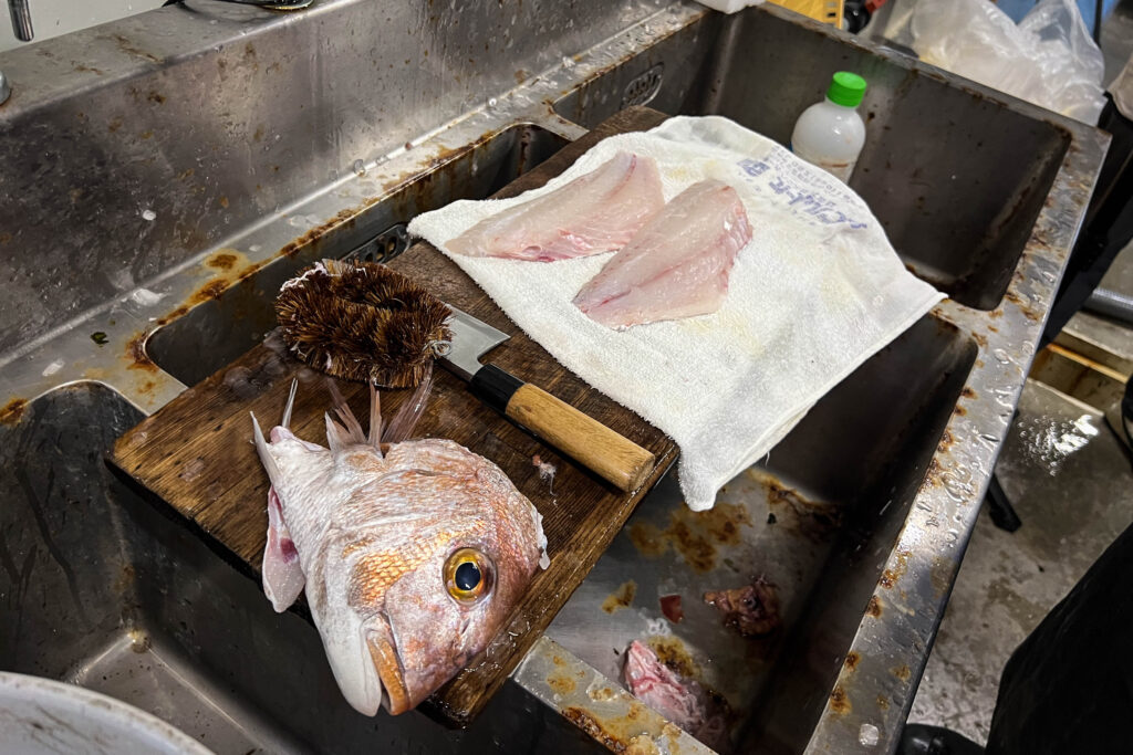 Kure fishing filleted red snapper