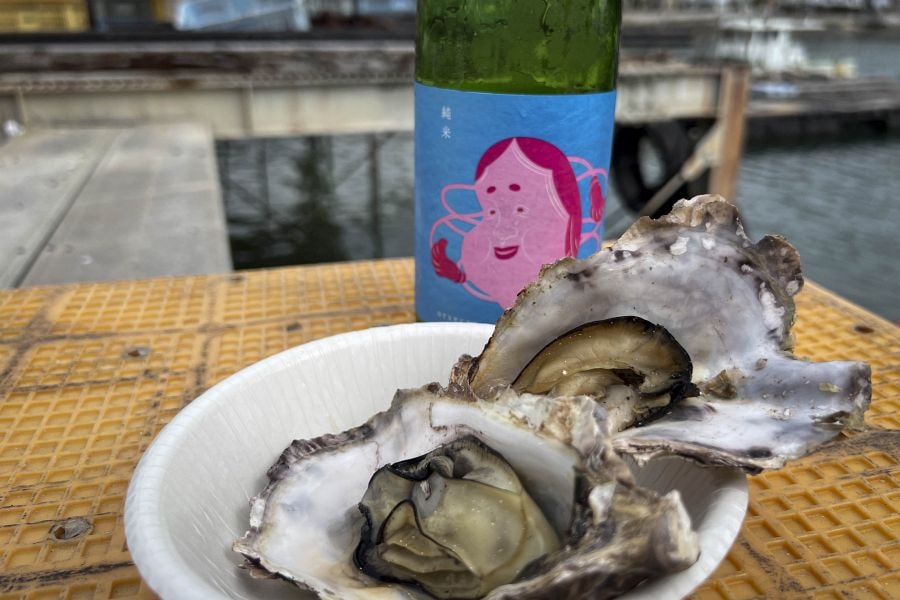 Kure oysters and Otafuku sake